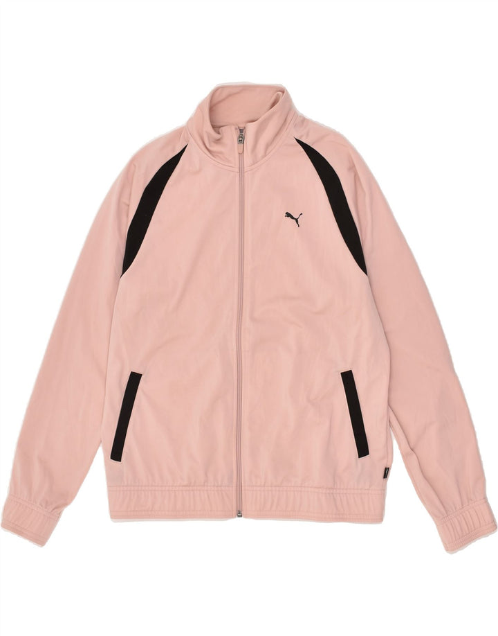 PUMA Womens Tracksuit Top Jacket UK 14 Medium Pink Polyester | Vintage Puma | Thrift | Second-Hand Puma | Used Clothing | Messina Hembry 
