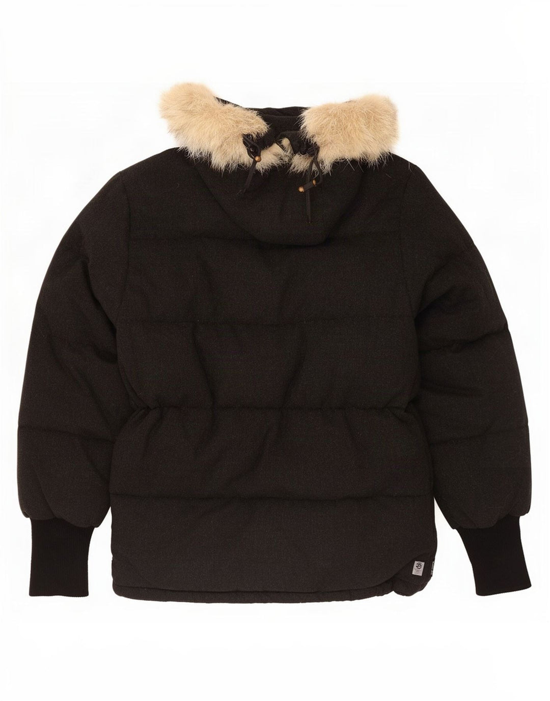 Moncler Мужская стеганая куртка с капюшоном UK 36 Маленькая черная шерсть