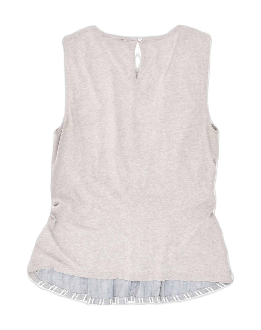 J. CREW Womens Sleeveless Blouse Top UK 6 XS Grey Striped Cotton | Vintage J. Crew | Thrift | Second-Hand J. Crew | Used Clothing | Messina Hembry 