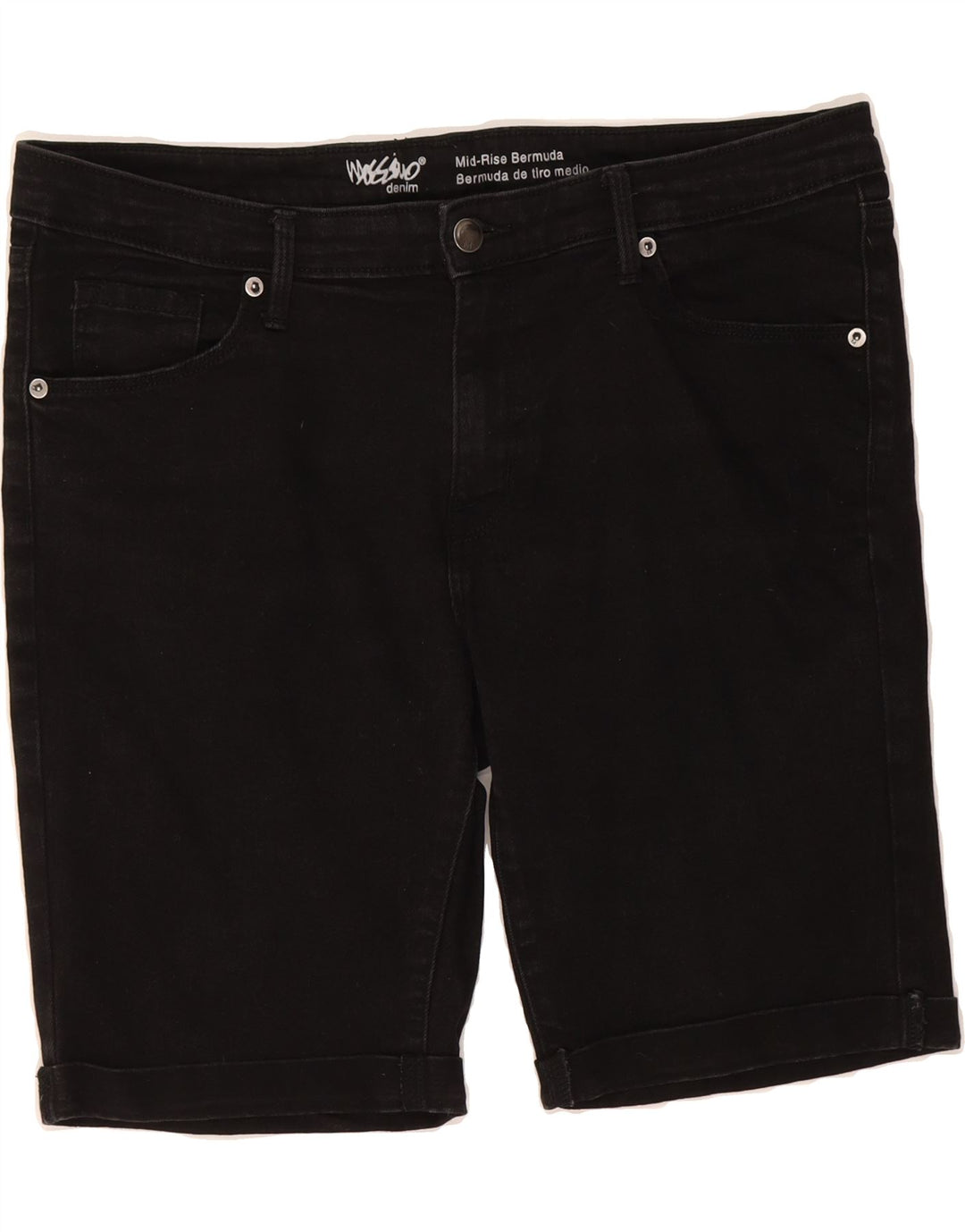MOSSIMO Womens Mid Rise Denim Shorts US 14 Large W32  Black Cotton Vintage Mossimo and Second-Hand Mossimo from Messina Hembry 