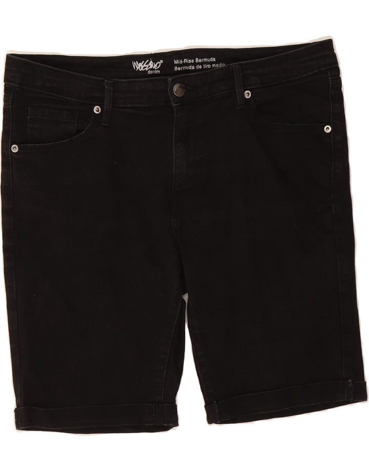 MOSSIMO Womens Mid Rise Denim Shorts US 14 Large W32  Black Cotton Vintage Mossimo and Second-Hand Mossimo from Messina Hembry 