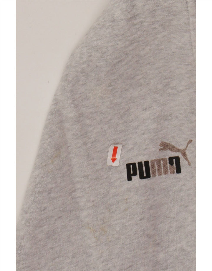 PUMA Boys Tracksuit Trousers 11-12 Years Large Grey Cotton