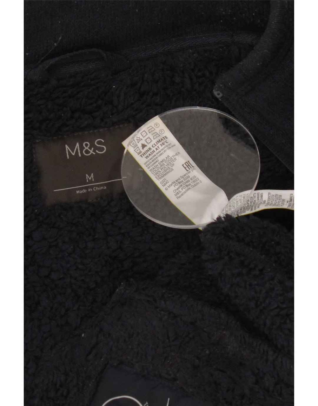 Мужской спортивный костюм шерпа Marks & Spencer, верхняя куртка среднего размера, темно-синий, полиэстер
