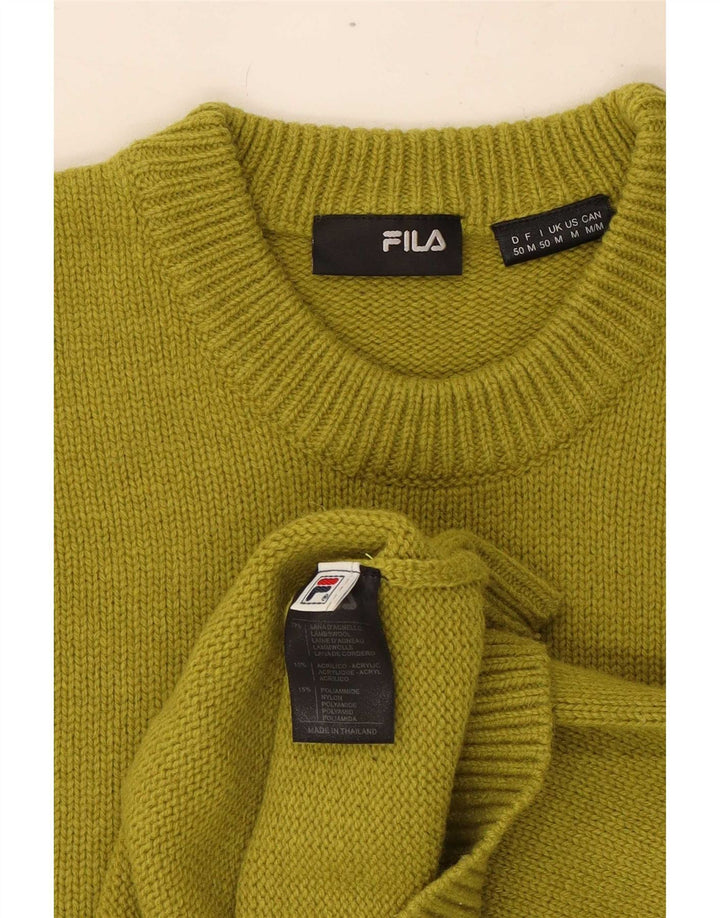 Мужской джемпер Fila с круглым вырезом, шерсть среднего цвета хаки