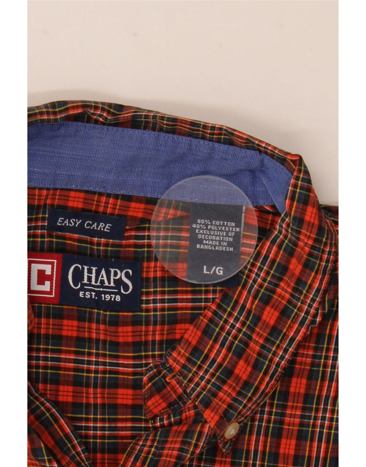 Мужская рубашка Chaps, хлопковая большая оранжевая клетка