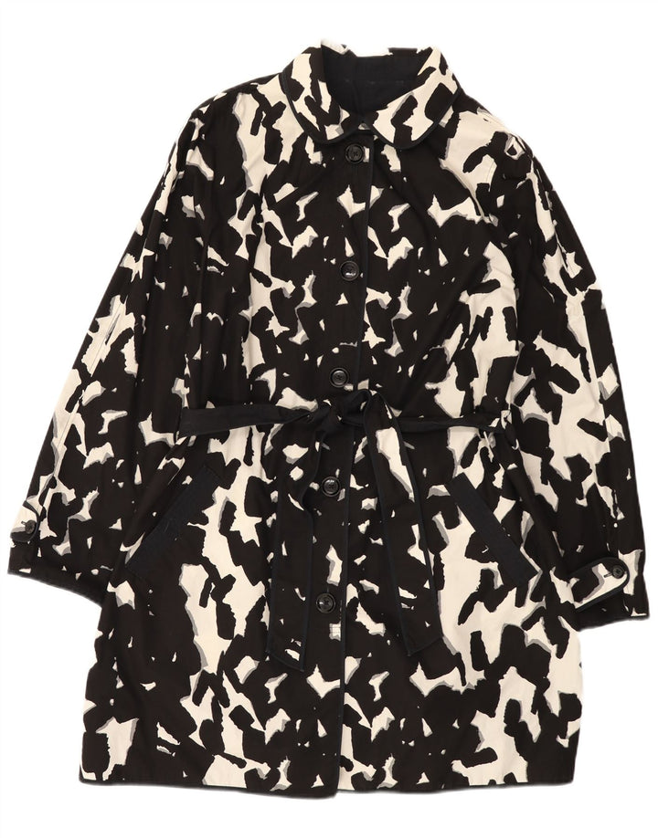 HOBBS Женское двустороннее пальто с абстрактным узором UK 16, большое черное