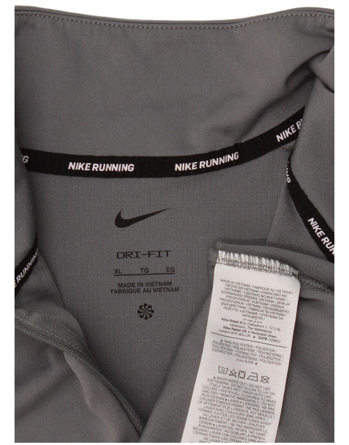 Мужской пуловер с воротником на молнии Nike Dri Fit XL, серый полиэстер