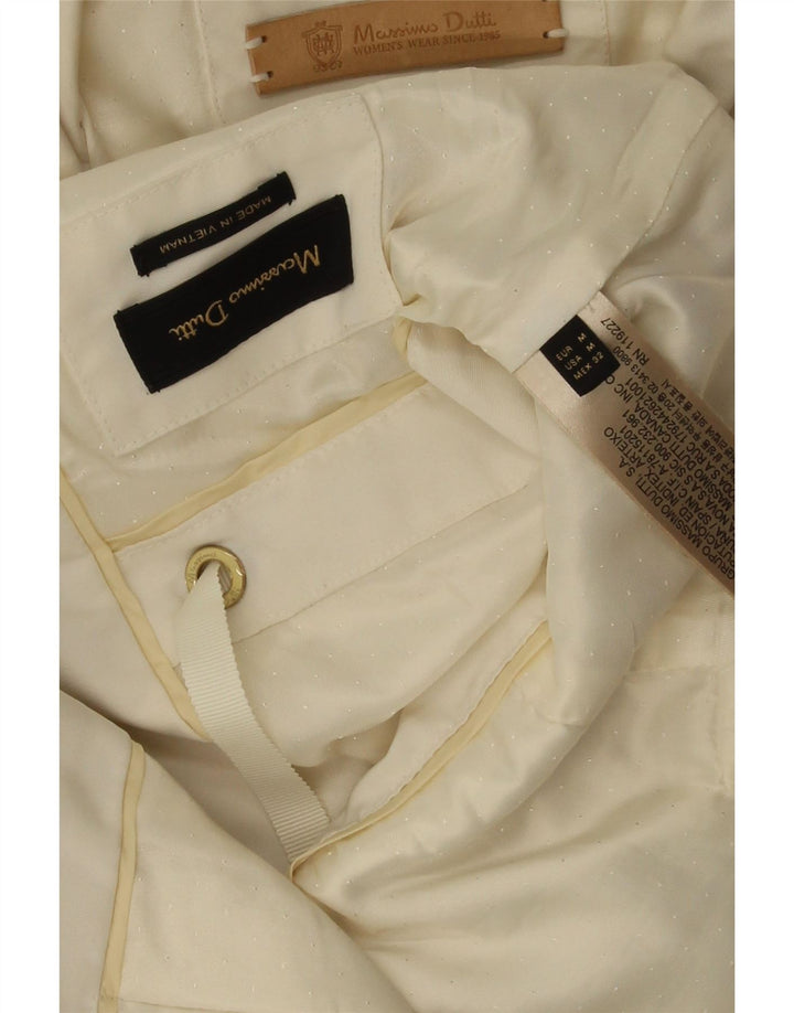 MASSIMO DUTTI Womens Utility Jacket UK 14 Medium Off White Polyester Vintage Massimo Dutti and Second-Hand Massimo Dutti from Messina Hembry 