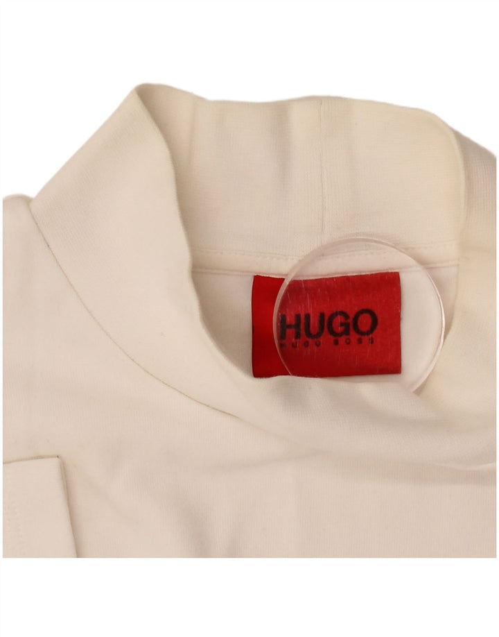 Мужская футболка Hugo Boss, топ среднего размера, белый хлопок