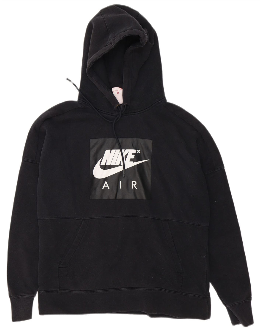 Мужской джемпер с капюшоном с рисунком Nike, средний черный, хлопковый