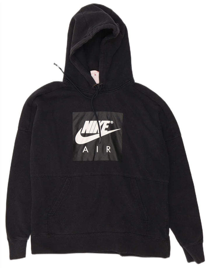 Мужской джемпер с капюшоном с рисунком Nike, средний черный, хлопковый