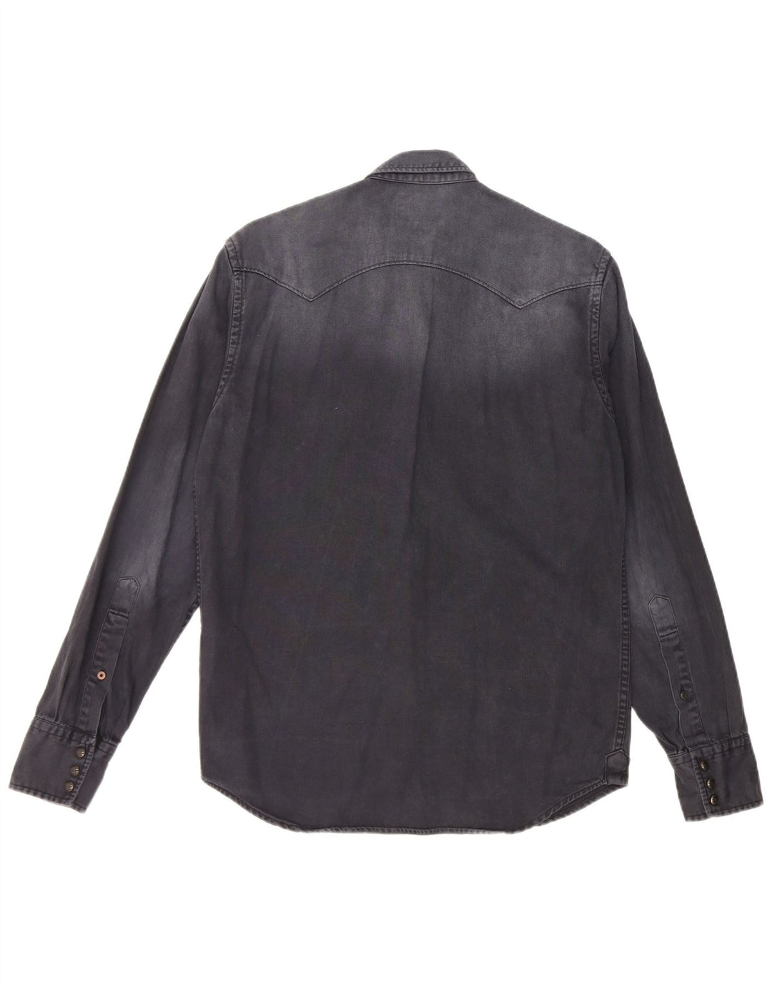 Мужская джинсовая рубашка REPLAY, окрашенная в готовую одежду, средний темно-синий хлопок, хлопок