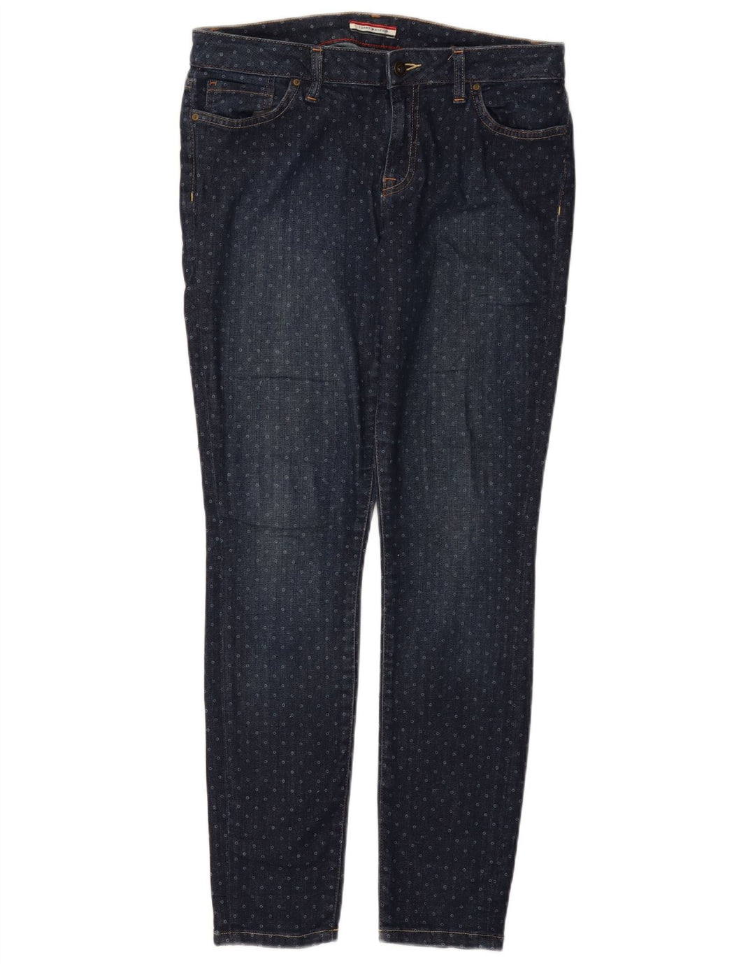 TOMMY HILFIGER Женские повседневные брюки US 8 Medium W30 L30 Синие пятнистые