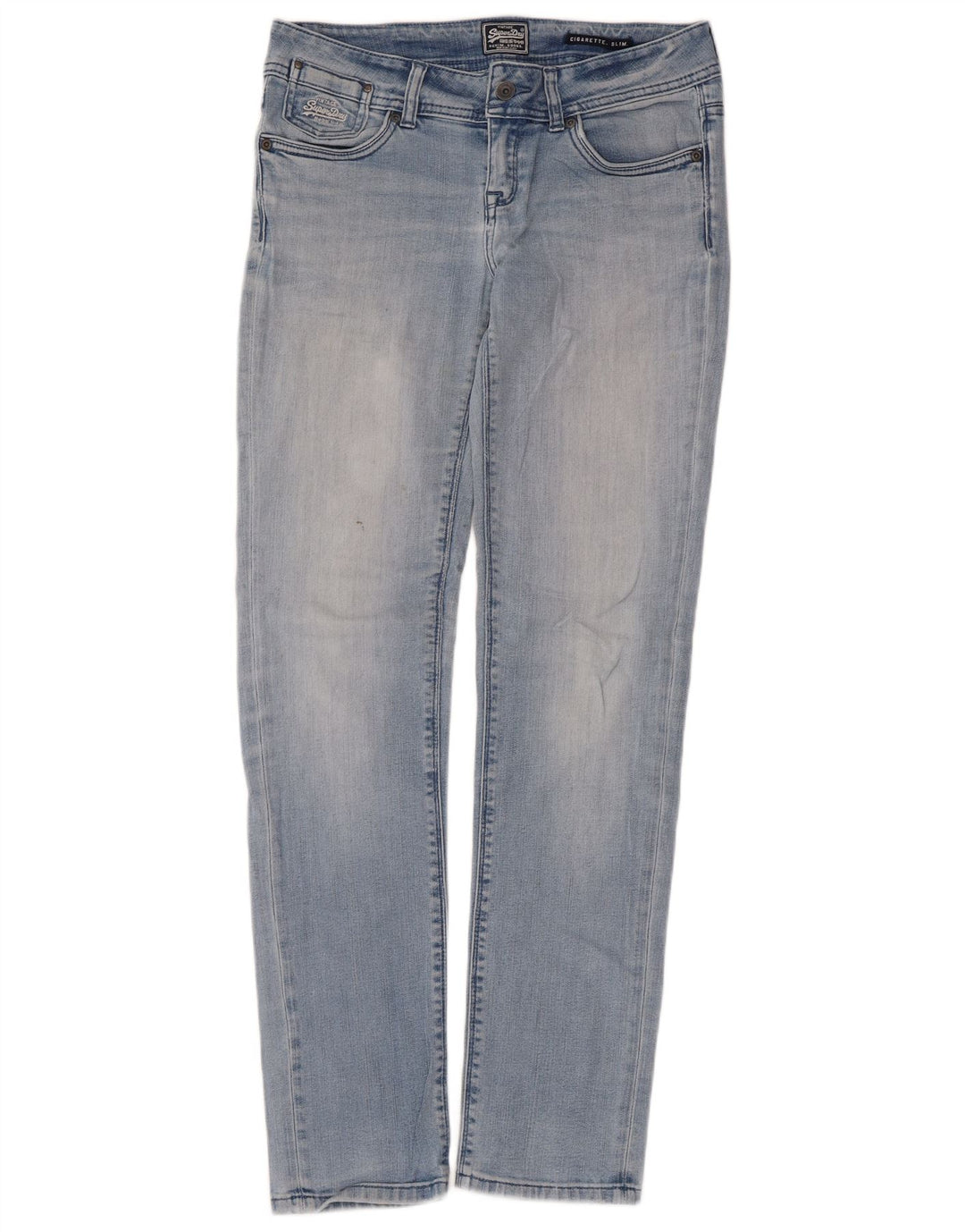 Женские узкие джинсы-сигареты Superdry W29 L32, синий хлопок