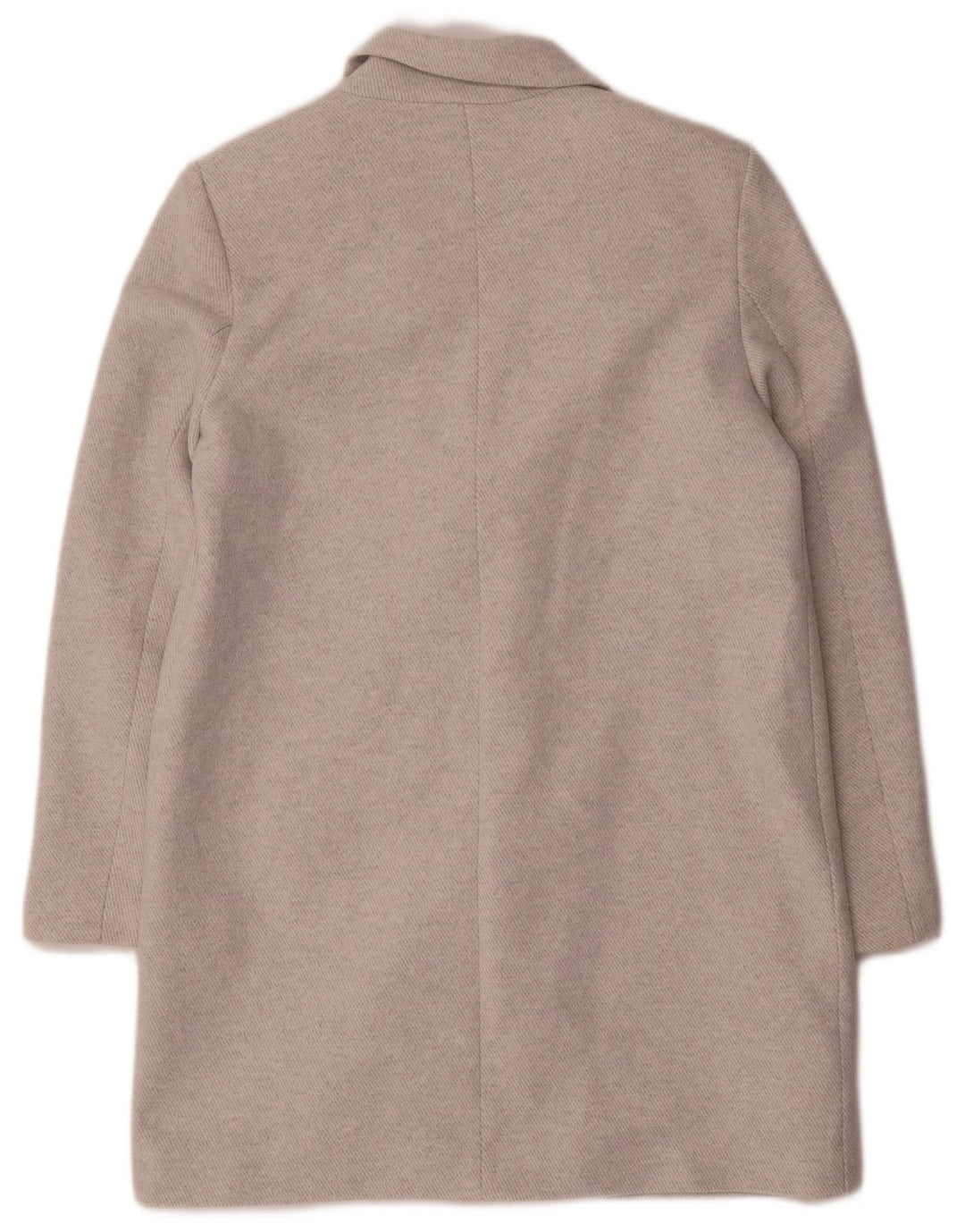 Женское двубортное пальто Zara UK 14, полиэстер среднего серого цвета