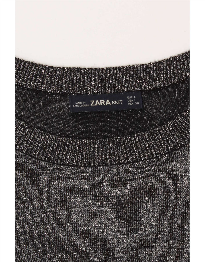 Женский топ Zara с длинным рукавом UK 16, большой серый