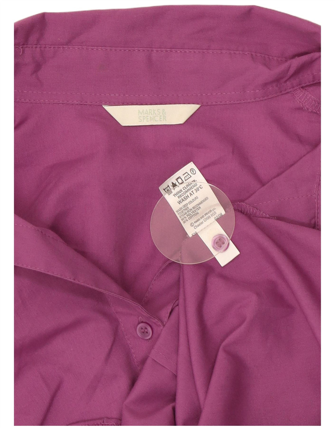 Женская рубашка с рукавом 3/4 Marks & Spencer UK 18 XL Фиолетовый полиэстер