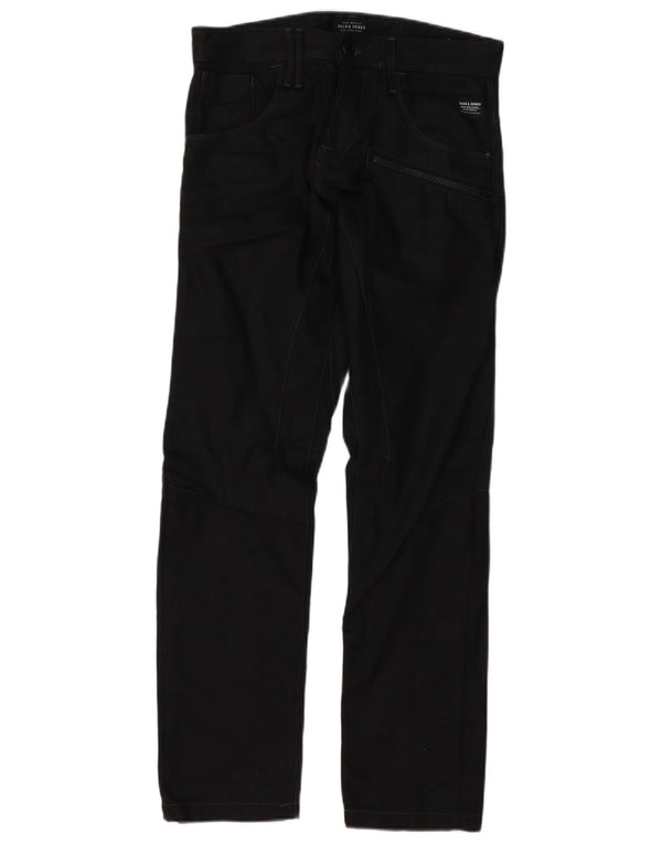 Мужские прямые брюки карго Jack & Jones W30 L32, черные, хлопковые