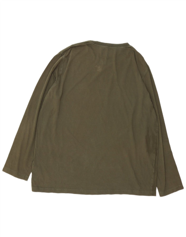 TIMBERLAND Мужской топ стандартного кроя с рисунком и длинным рукавом, XL, цвет хаки, хлопок