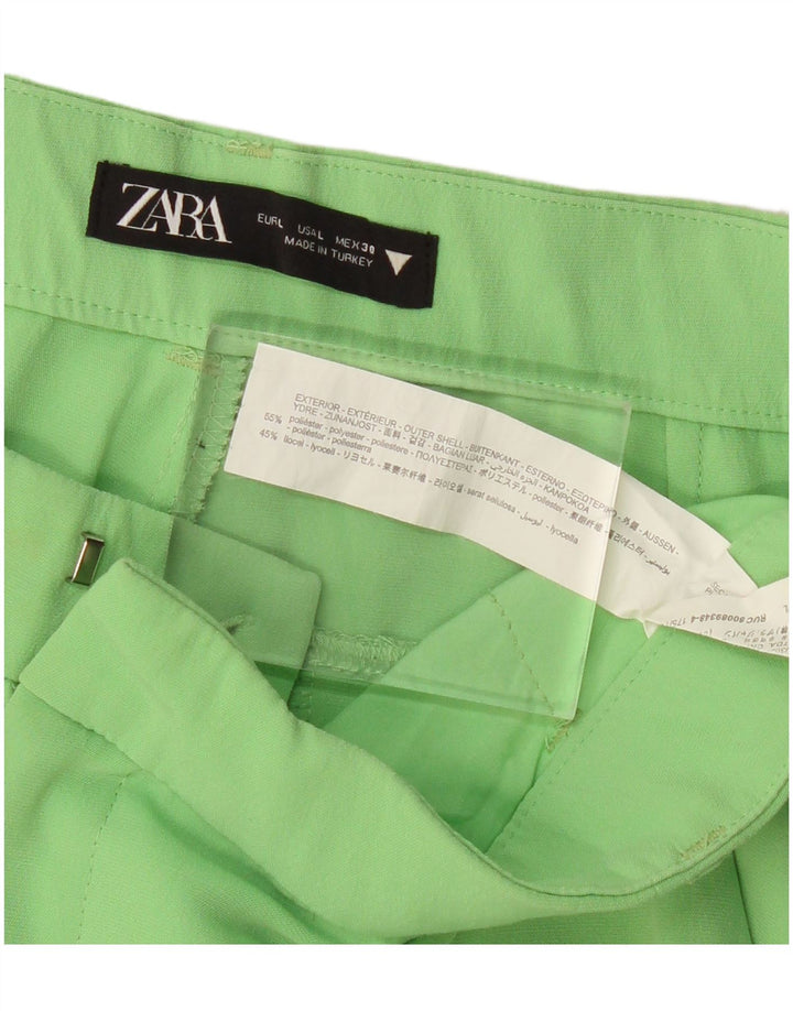 Женские прямые брюки чинос Zara, большие размеры W34 L33, зеленый полиэстер