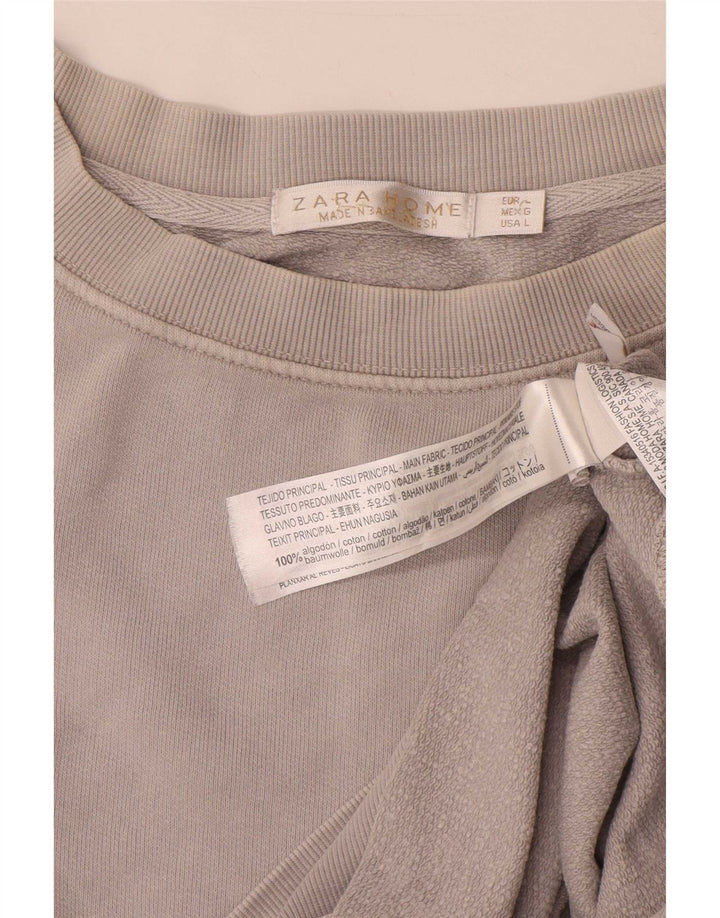Женский джемпер оверсайз Zara UK 16, большой серый хлопок