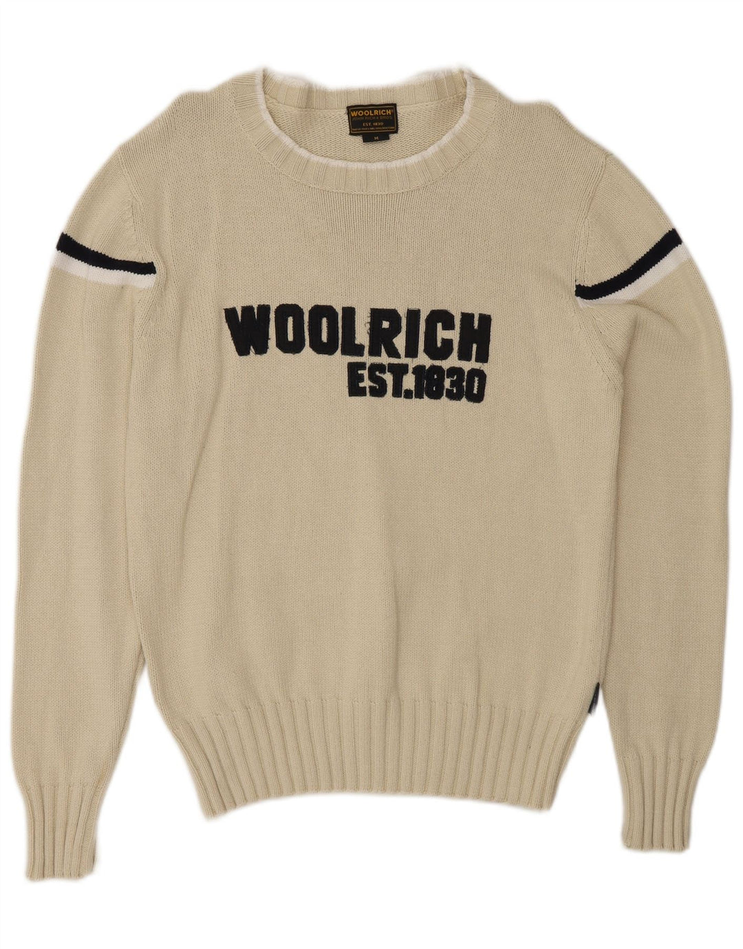 Мужской джемпер с вырезом «лодочка» Woolrich, средний свитер в белую полоску