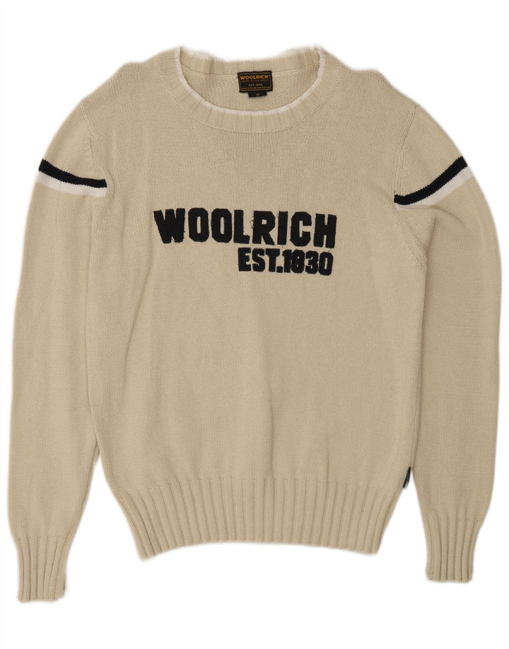 Мужской джемпер с вырезом «лодочка» Woolrich, средний свитер в белую полоску