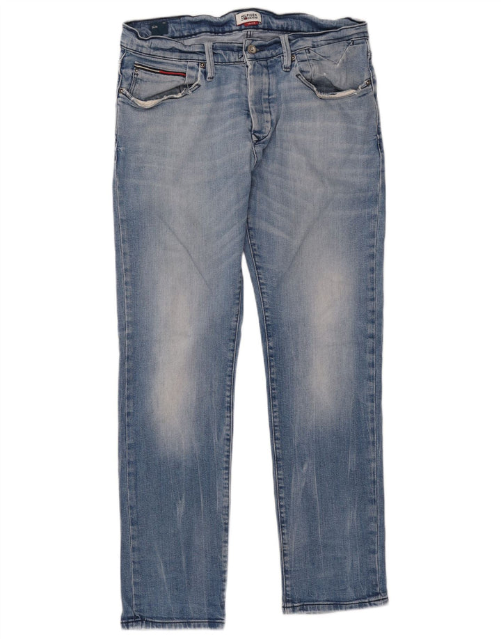 Мужские узкие джинсы Tommy Hilfiger W34 L32, синие, хлопок