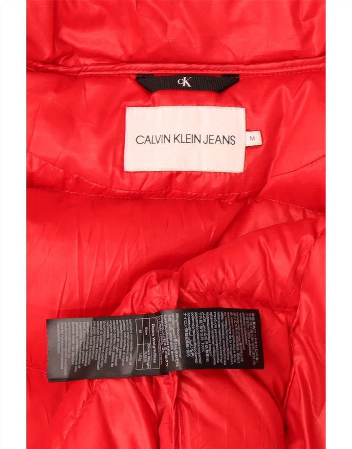 Женская утепленная куртка с капюшоном Calvin Klein Jeans UK 14, средний красный полиэстер