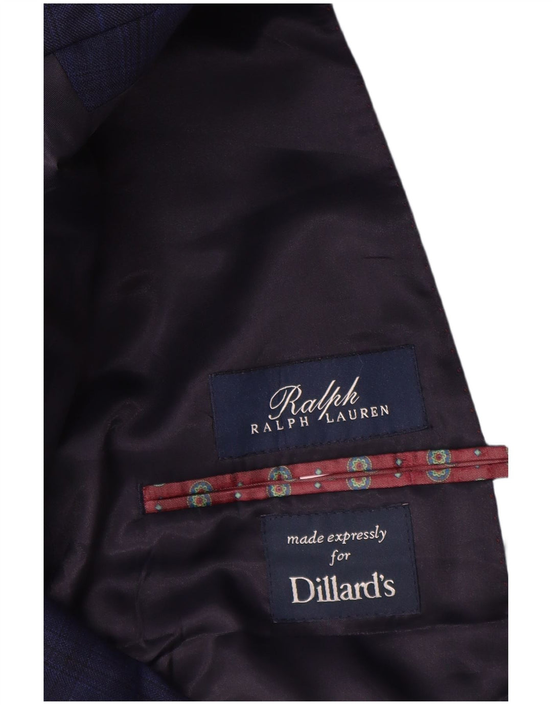 Мужской пиджак на 2 пуговицах Ralph Lauren UK 40, большой темно-синий в клетку