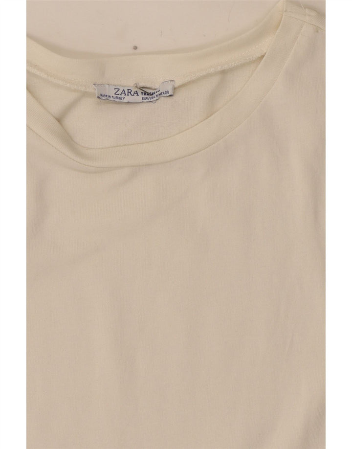Женская блузка Zara Top UK 12, средний белый с животным принтом