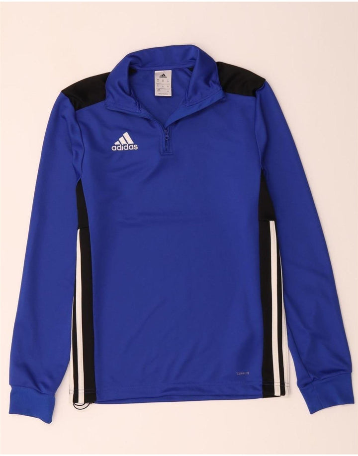 Мужской пуловер с воротником на молнии Adidas Climalite XS, синий цветной блок