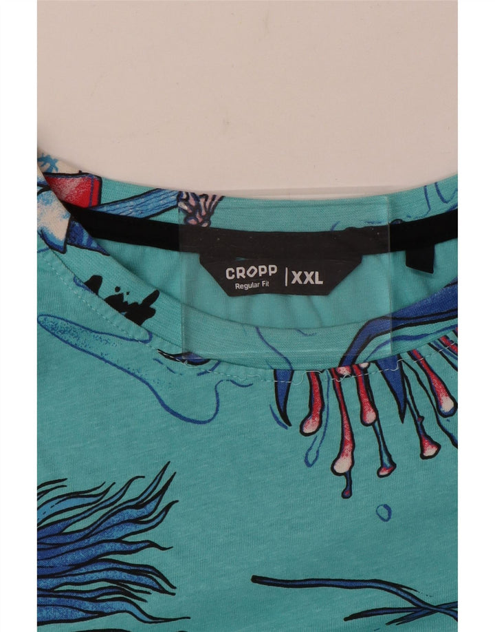 Мужская футболка с рисунком Cropp Regular Fit, топ 2XL, бирюзовый