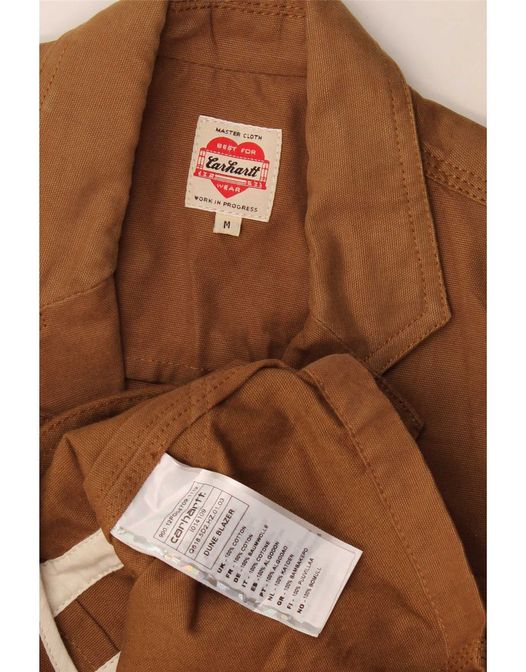Мужской пиджак Carhartt с 3 пуговицами, Великобритания 38, средний коричневый хлопок