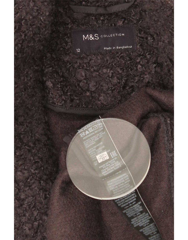 Женское пальто Marks & Spencer UK 12, полиэстер среднего серого цвета
