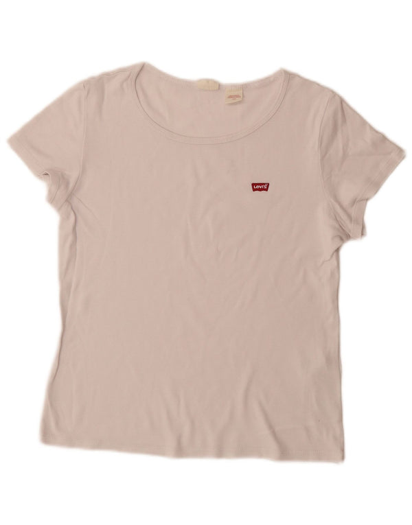 Женская футболка Levi's Top UK 14, большой белый хлопок
