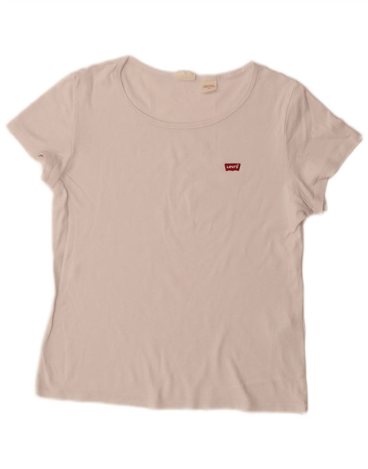 Женская футболка Levi's Top UK 14, большой белый хлопок