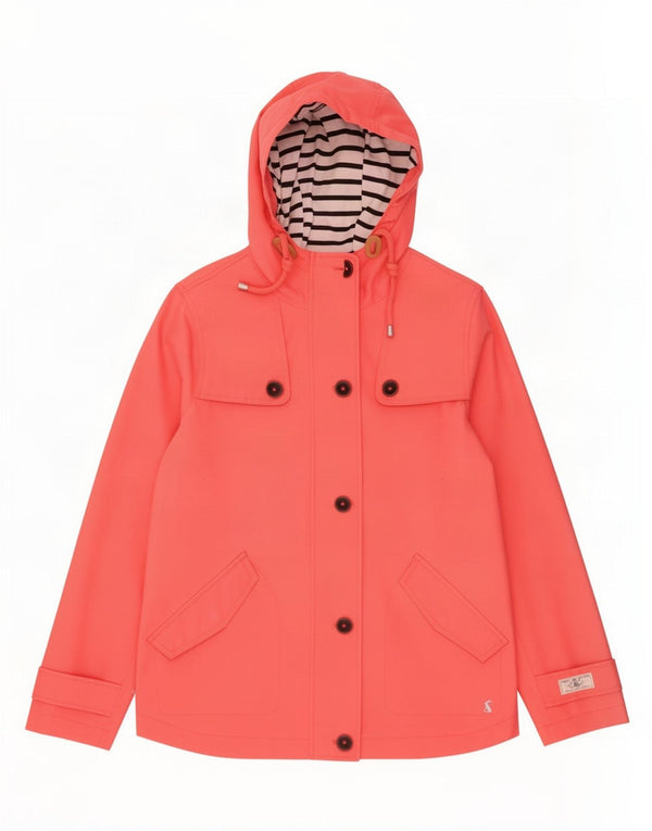 Женская дождевик с капюшоном Joules UK 12, хлопок среднего розового цвета