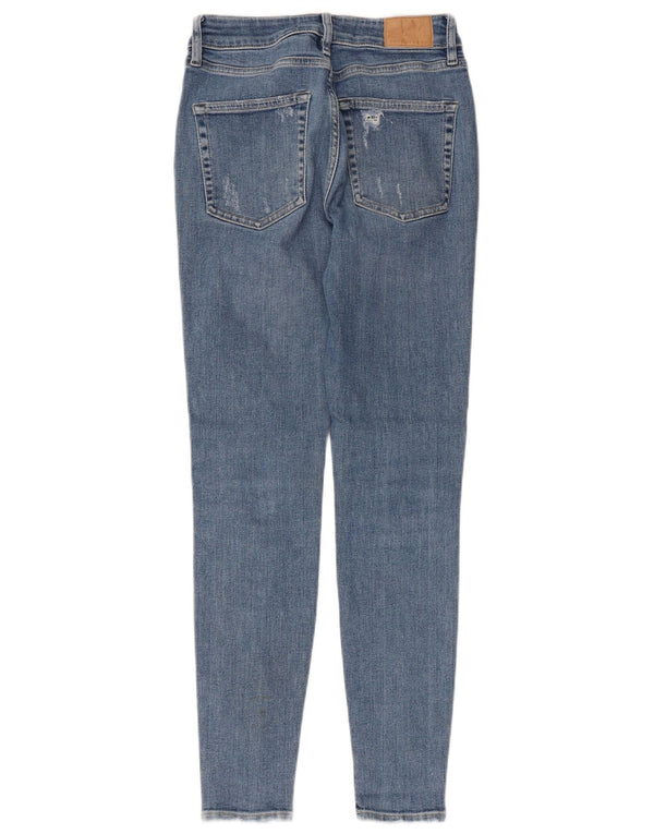 SUPERDRY Женские потертые джинсы скинни W28 L30 Синие, хлопок