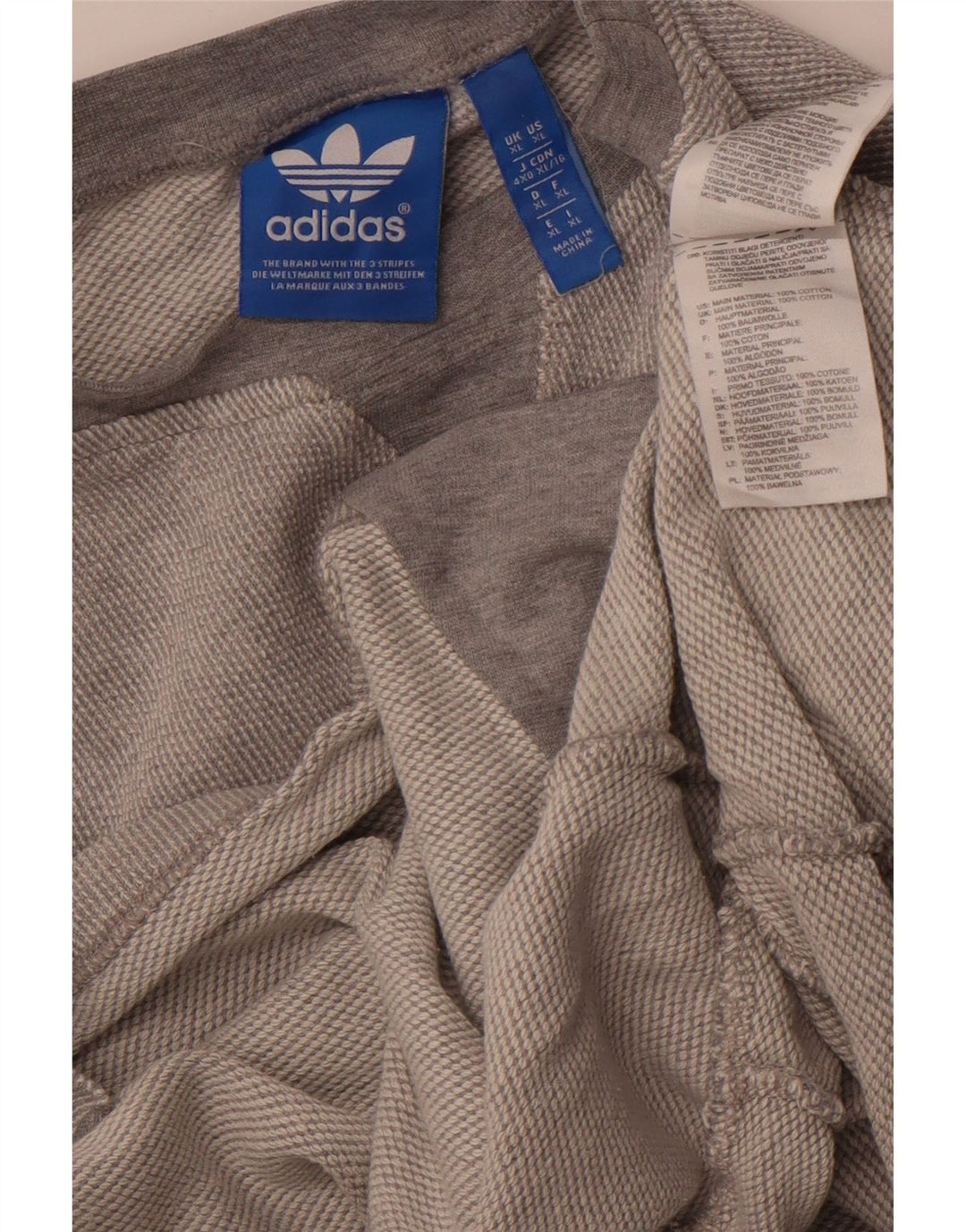 Женский джемпер оверсайз ADIDAS UK 18 XL, серый хлопок