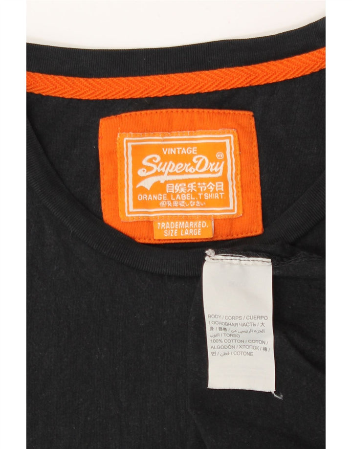 Мужская футболка Superdry, большой черный хлопок