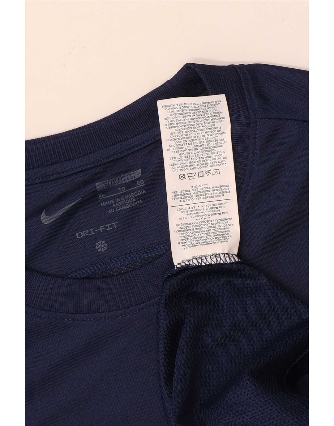Мужской топ Nike Dri Fit Slim Fit с длинным рукавом XL, темно-синий, полиэстер