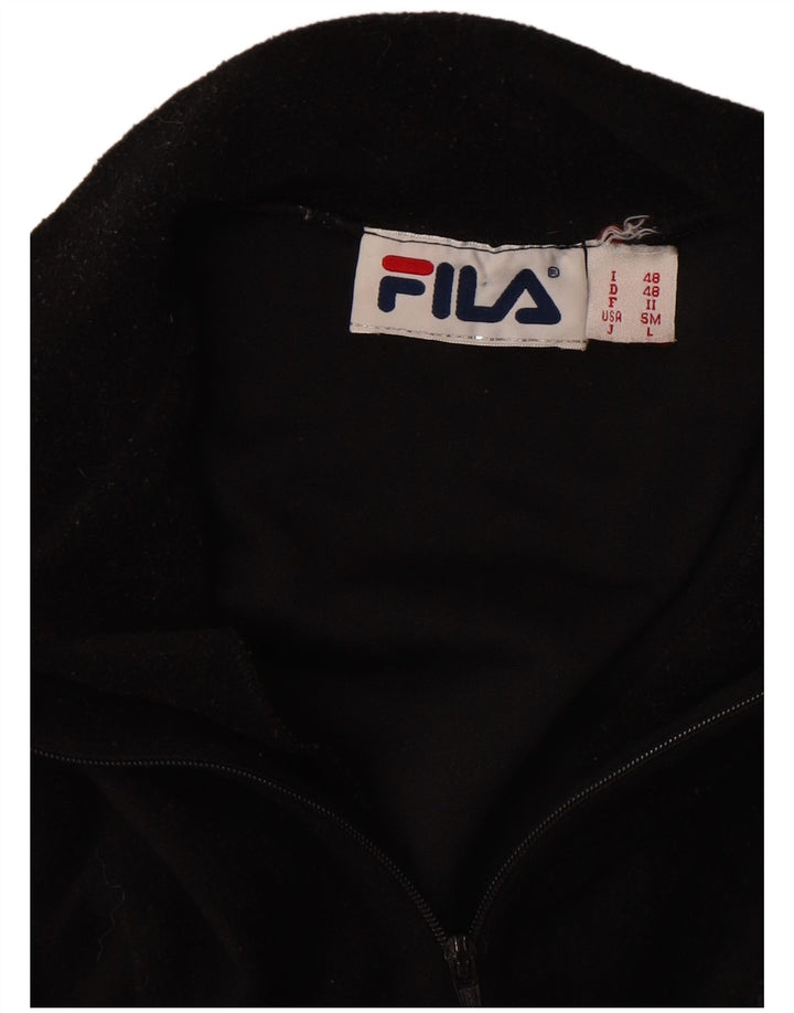 Мужской флисовый джемпер FILA с воротником на молнии IT 48 средний черный