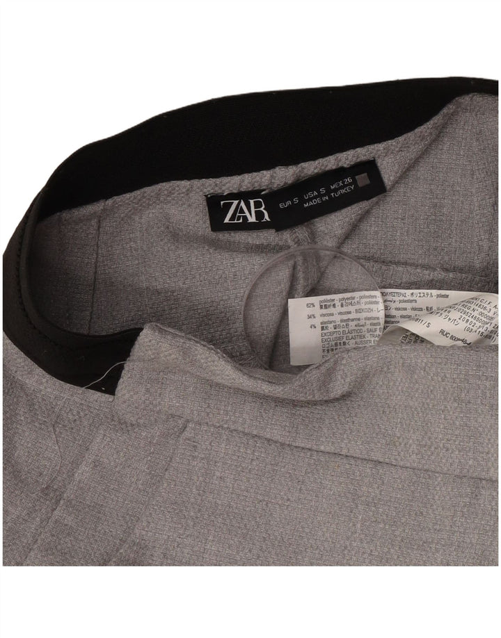 Женские узкие костюмные брюки Zara, маленькие W26 L28, серый полиэстер