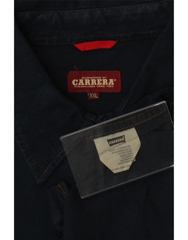 CARRERA Мужская джинсовая рубашка 2XL Темно-синяя, хлопок
