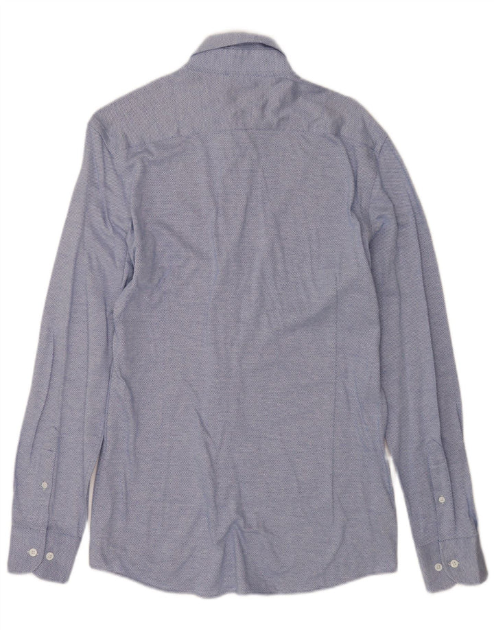 Мужская рубашка Massimo Dutti, средний синий шеврон, хлопок