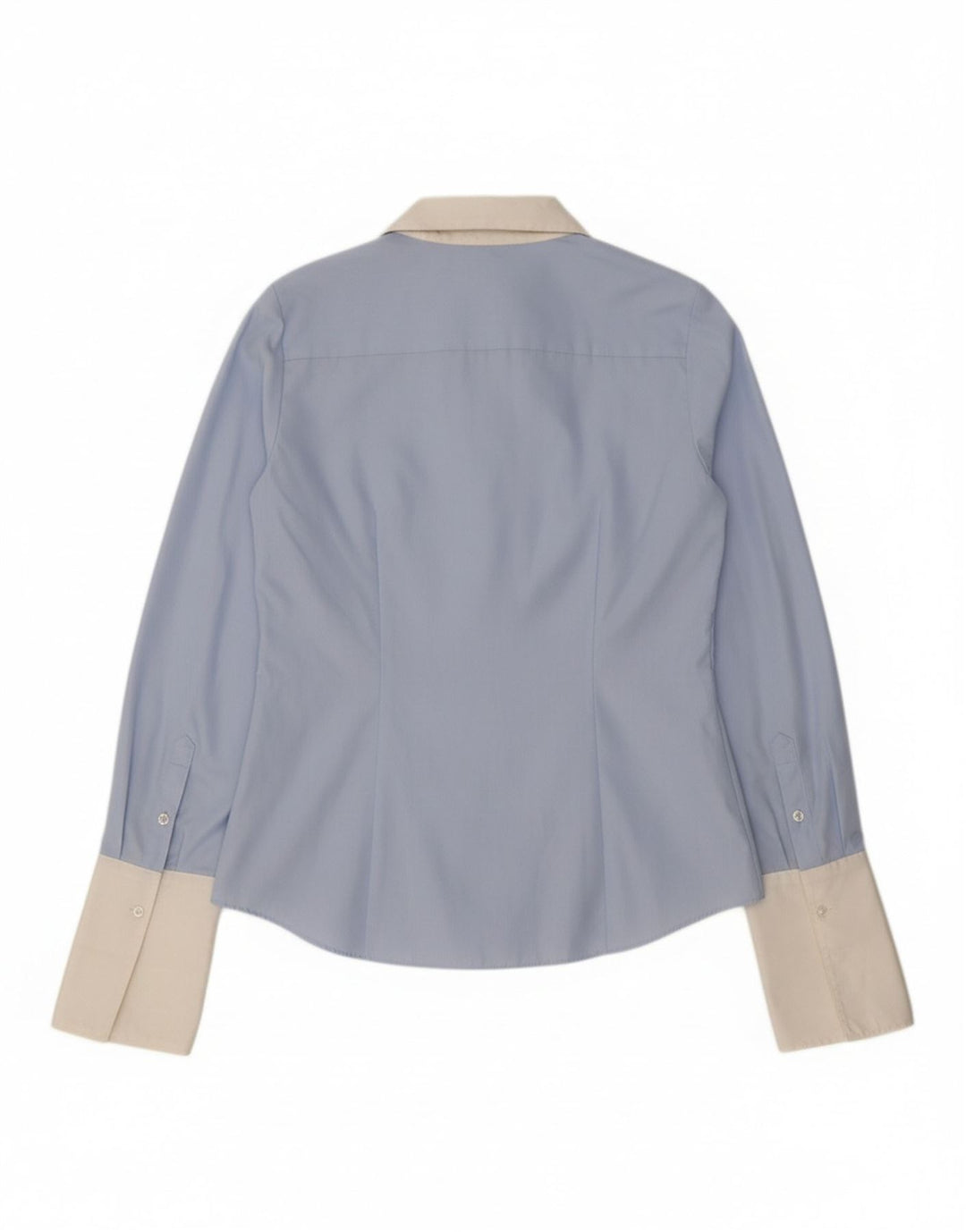 IZOD Womens Formal Shirt UK 14 Medium Blue Colourblock Cotton