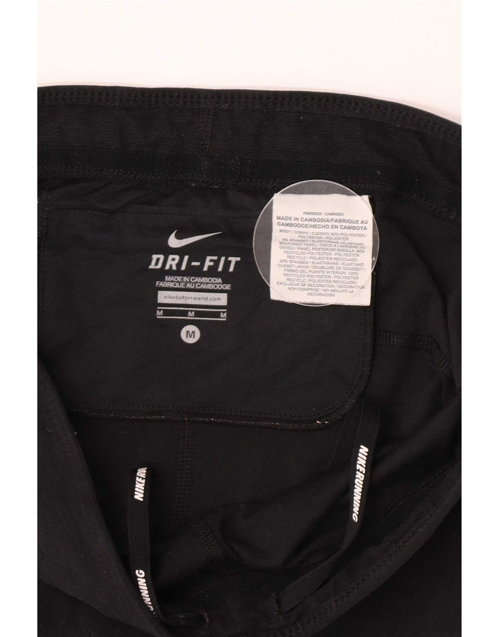 Женские леггинсы Nike Dri Fit UK 12, средний черный полиэстер