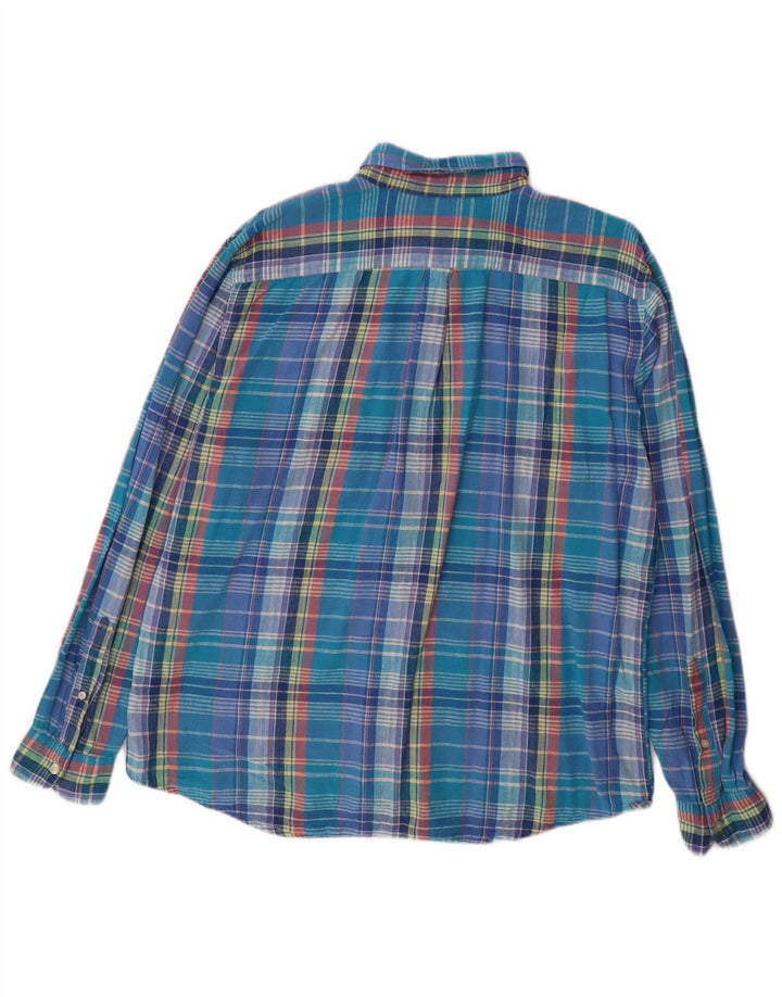 DOCKERS Мужская фланелевая рубашка приталенного кроя XL синяя клетка