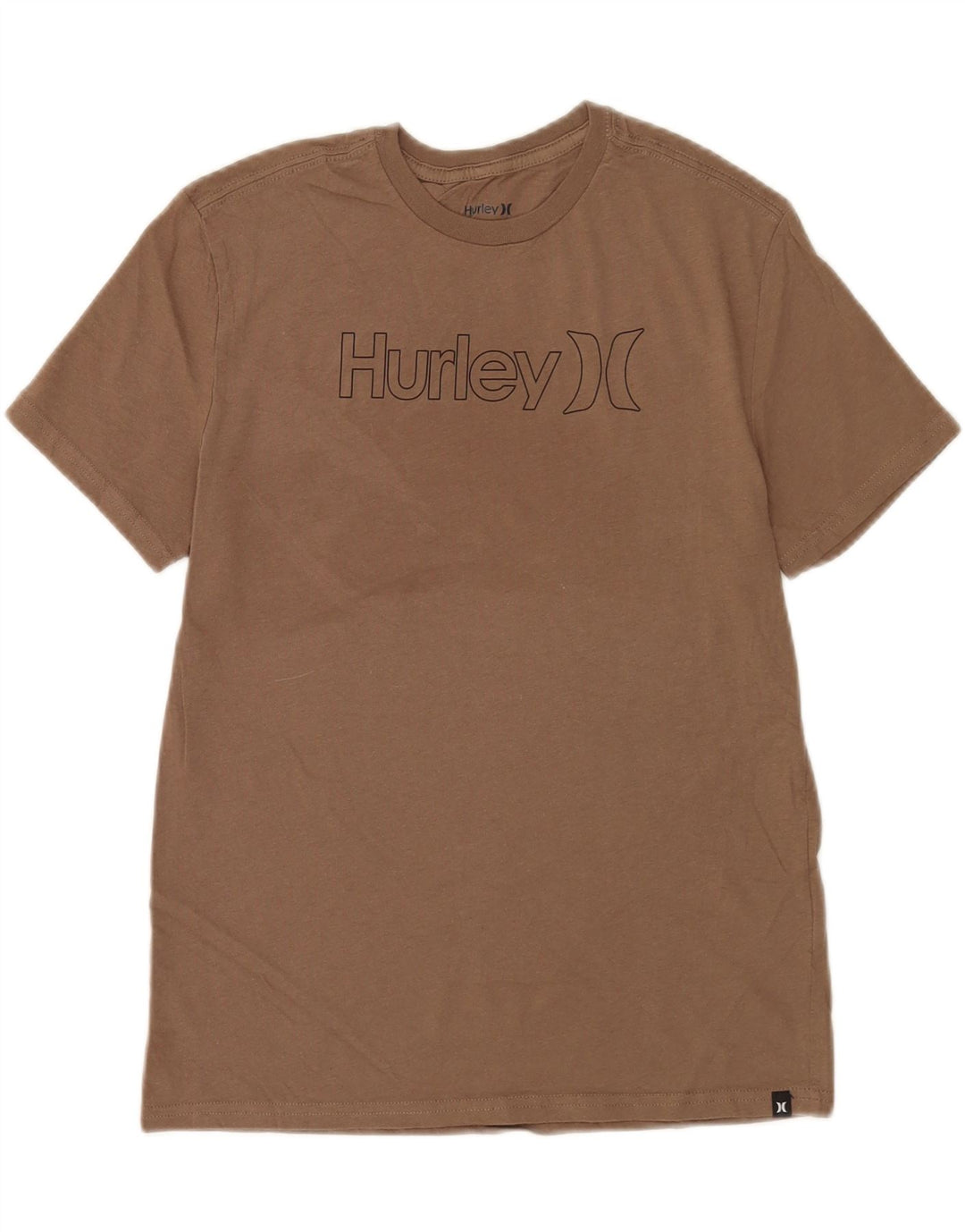 Мужская футболка с рисунком Hurley, хлопковый топ среднего коричневого цвета
